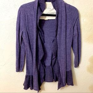 Anthropologie Canary brand purple cardigan size Small